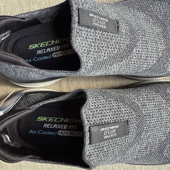 Skechers Dlux Walker Mens 11.5 Gray Slip On Shoes Stretch Fit Comfort NWT main image 12
